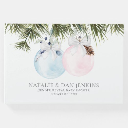 Winter Gender Reveal Baby Shower Guest Book