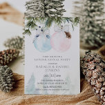 Winter Gender Reveal Baby Shower Invitation<br><div class="desc">Winter Theme Gender Reveal Baby Shower Invitation. Designed with Christmas pink and blue ornaments. Matching items in our store Cava Party Design.</div>