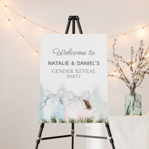 Winter Gender Reveal Baby Shower Welcome Sign