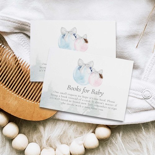 Winter Gender Reveal Books for Baby Enclosure Card