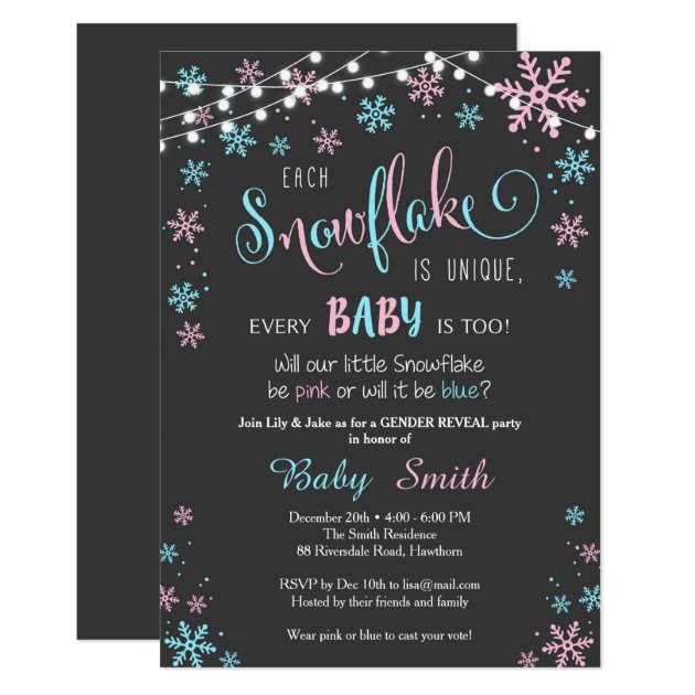 Winter Gender Reveal Invitation