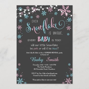 Winter Gender Reveal Invitation by ApplePaperie at Zazzle