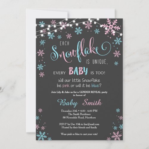 Winter Gender Reveal Invitation