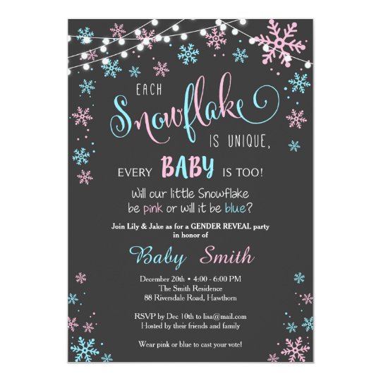 winter gender reveal invitation zazzle com