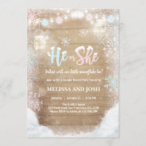 Winter Gender reveal invitation Cold Outside Snow