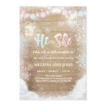 Winter Gender reveal invitation Cold Outside Snow