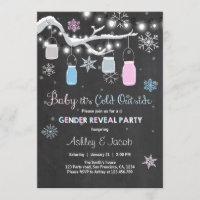 Winter Gender reveal invitation It's Cold Outside