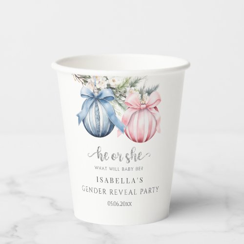 Winter Gender Reveal Party  Paper Cups