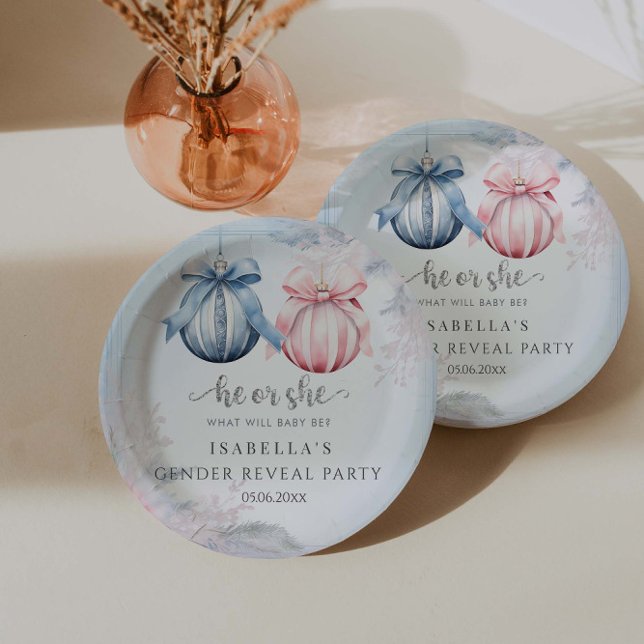 Winter Gender Reveal Party  Paper Plates (Creator Uploaded)