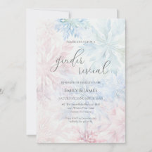 Winter Gender Reveal Party Pink Blue Snowflake