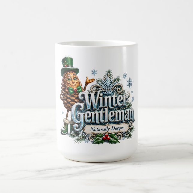 Winter Gentleman Pinecone Mug (Center)