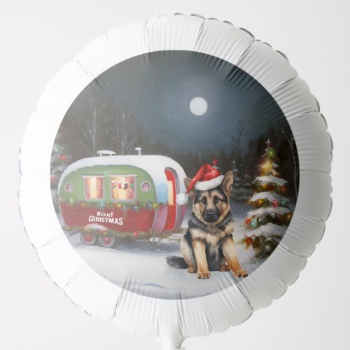 Winter German Shepherd Caravan Christmas Adventure Balloon