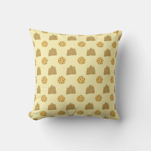 winter gingerbead choco cookie pattern throw pillow