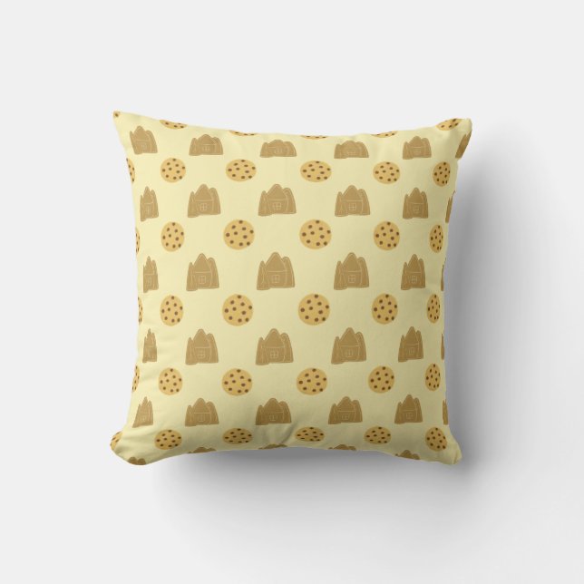 winter gingerbead choco cookie pattern   throw pillow (Front)