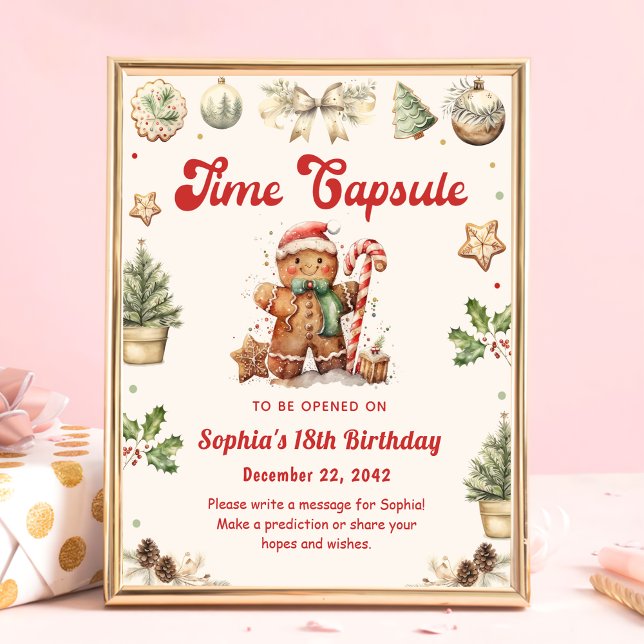 Winter Gingerbread Christmas Birthday Time Capsule Poster (Creator Uploaded)