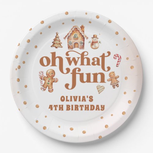 Winter Gingerbread Christmas Cookie Birthday Party Paper Plates