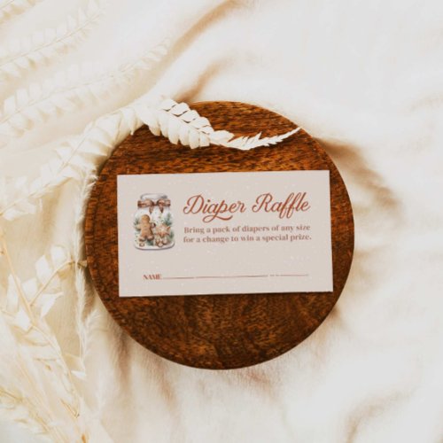 Winter Gingerbread Man Baby Shower Diaper Raffle Enclosure Card