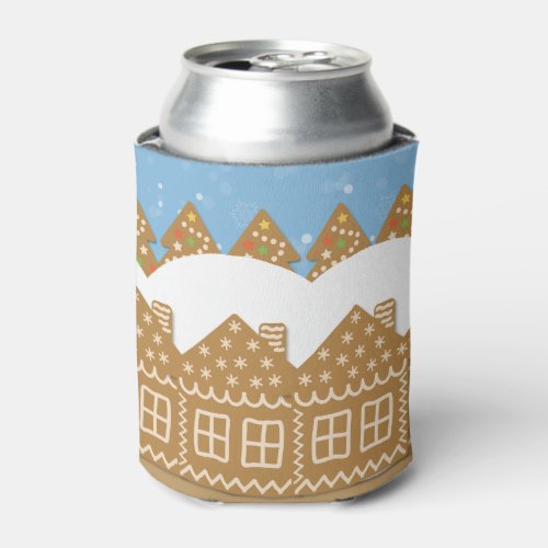 Winter Gingerbread Street Can Cooler