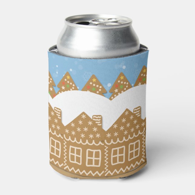 Winter Gingerbread Street Can Cooler (Can Front)
