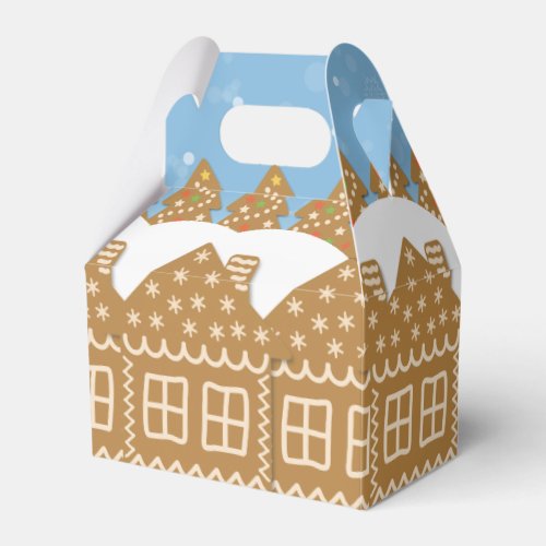 Winter Gingerbread Street Favor Boxes