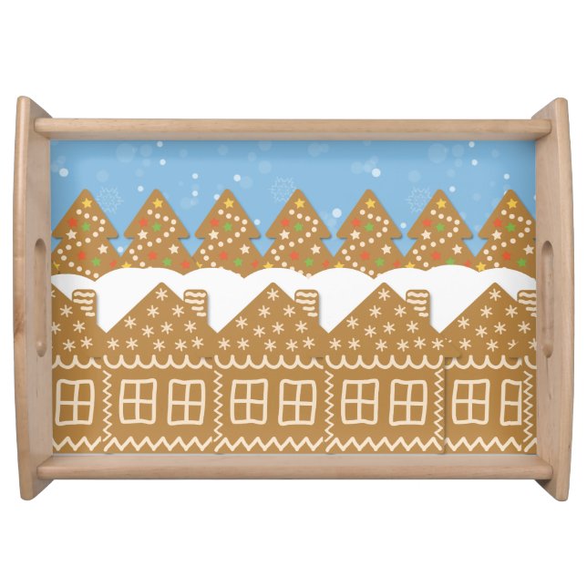 Winter Gingerbread Street  Serving Tray (Front)