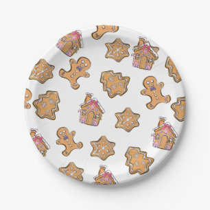 Winter gingerbread sweet treat holiday paper plates