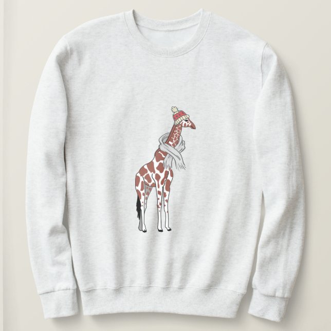 Winter giraffe plus  sweatshirt (Design Front)