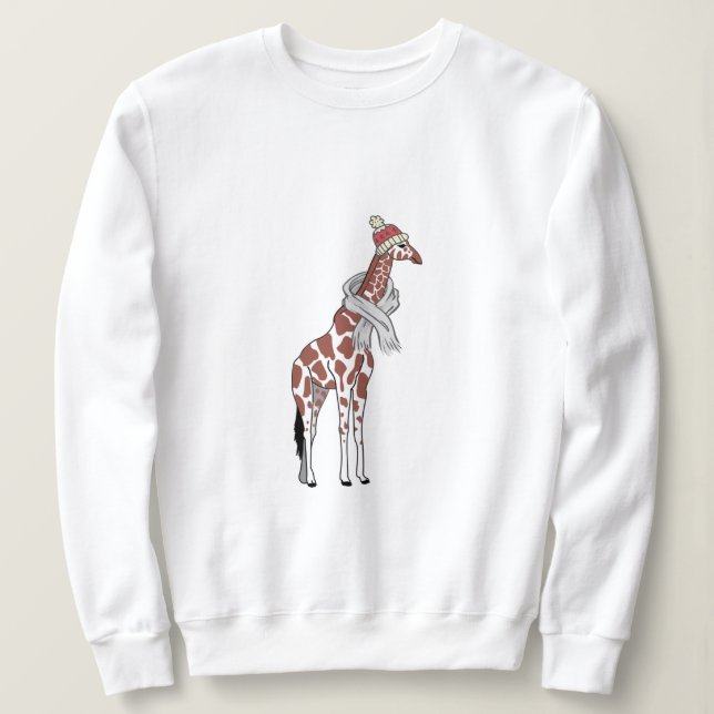 Winter giraffe plus  sweatshirt (Design Front)