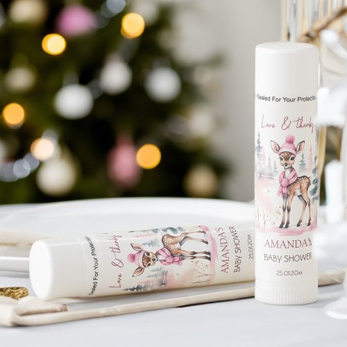 Winter girl baby deer baby shower favors