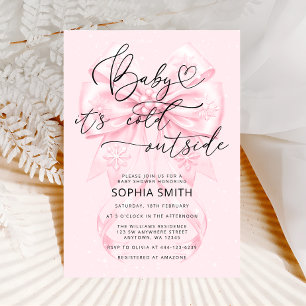 Winter Girl Baby Shower Baby It's Cold Outside Invitation