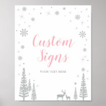 Winter Girl Baby Shower, Bday Custom Party Sign