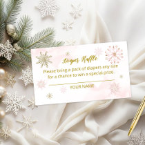 Winter Girl Baby Shower Diaper Raffle Enclosure Card