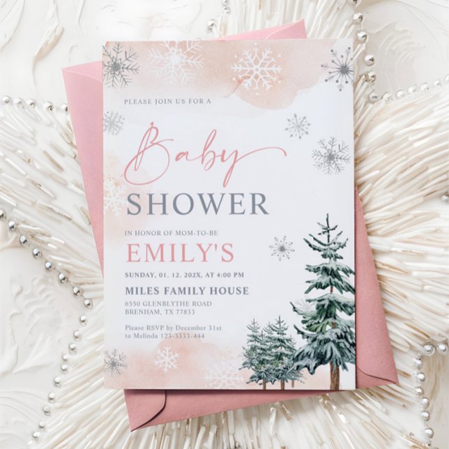 Winter Girl Baby Shower Invitation (Creator Uploaded)