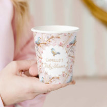 Winter Girl Baby Shower Pink Floral Personalized Paper Cups