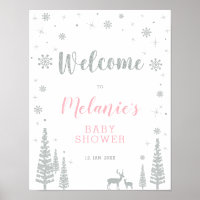 Winter Girl Baby Shower, Sprinkle Welcome Sign