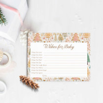 Winter Girl Baby Shower Wishes for Baby Card