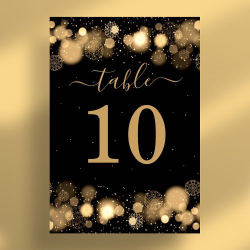 Winter Glam Christmas Holiday Gold  Table Number