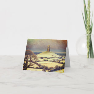 Winter Glastonbury Tor Holiday Card
