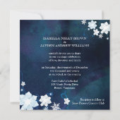 Winter Glitters Floral Wreath Wedding Invitation (Back)