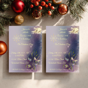 Winter Glow Birthday Flat Greeting Card