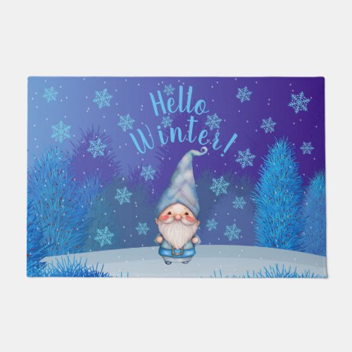 Winter Gnome Door Mat