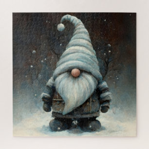 Winter Gnome in a Snowy Forest Jigsaw Puzzle
