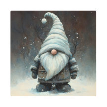 Winter Gnome in a Snowy Forest