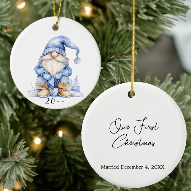 Winter Gnome Our First Christmas Ceramic Ornament (Creator Uploaded)