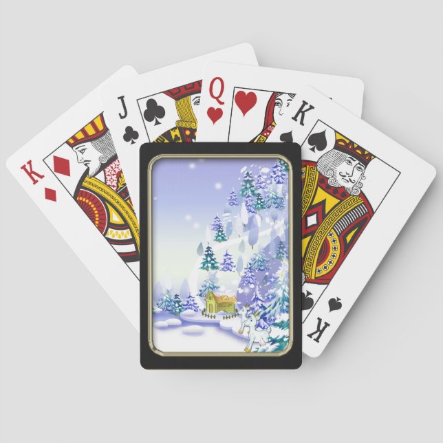 Winter Goat Playing Poker Cards (Back)