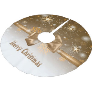 Winter Gold Brushed Polyester Tree Skirt