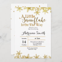 Winter Gold Snowflakes Baby Shower invitation