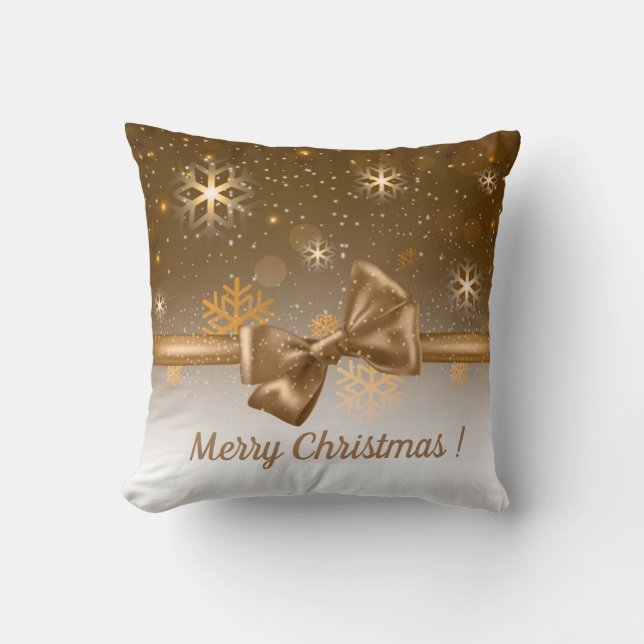 Winter Gold Throw Pillow (Front)