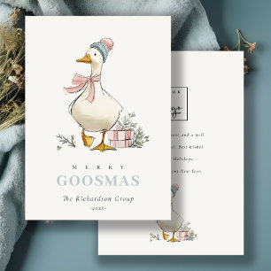Winter Goose Christmas Goosmas Corporate Logo  Holiday Card