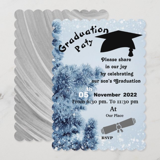 Winter Graduation  Invitation (Front/Back)